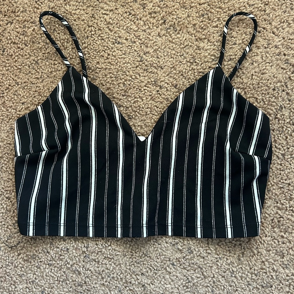 Striped Black and White Women's Top